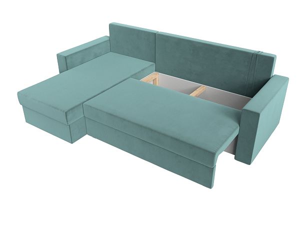 Угловой диван Траумберг Лайт левый (полностью Велюр бирюзовый) - Вид 8