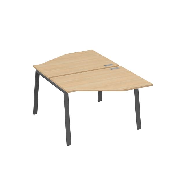Рабочая станция TRE (2х120) со столами Техно A4 А4 Б3 186  БП натуральный дуб / металлокаркас антрацит - Вид 1