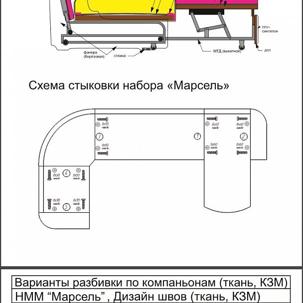 Угловой диван "Марсель" кожа - Вид 10