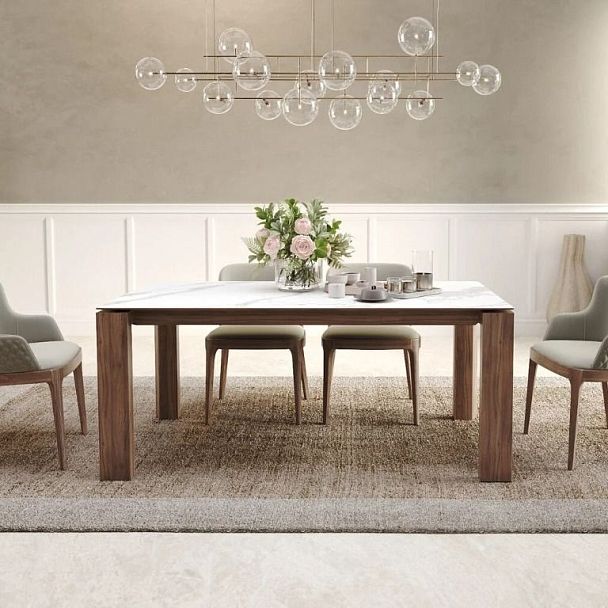 Стол обеденный Aron 200, керамика матовая белая - Вид 2