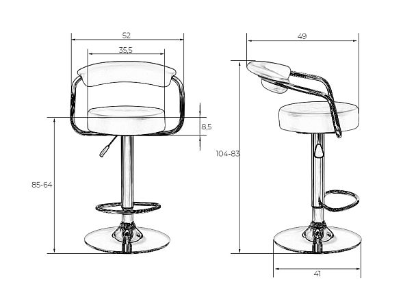 Стул барный DOBRIN MARTA (красный) - Вид 8