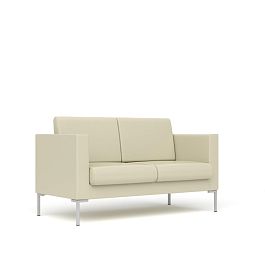 Диван 2-местный Берлин Бр. 004.01 экокожа светло-бежевая CN1112 - Фото предпросмотра