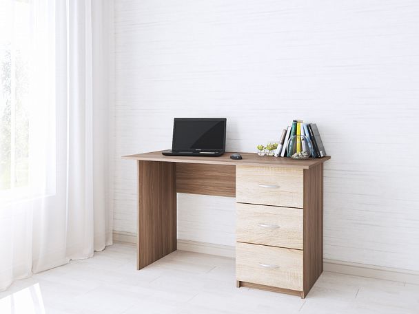 Стол письменный Сити-1 (750х1200х600) ясень шимо/дуб сонома - Вид 1