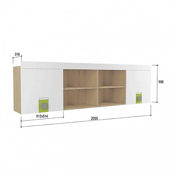 Полка "Стиль 7.1" Лайм - Вид 2