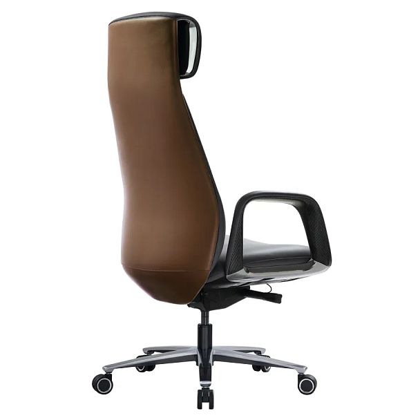 Кресло HAWASAN (ХАВАСАН) PREMIUM EX-820, синхромеханизм, слайдер, экокожа, графит/коричневое, 533238 - Вид 6