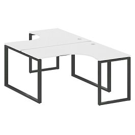 Metal System Р. ст. криволинейная на О-образном м/к БО.РАС-СА-2.3 Белый/Антрацит металл 1400*2435*750 - Фото предпросмотра