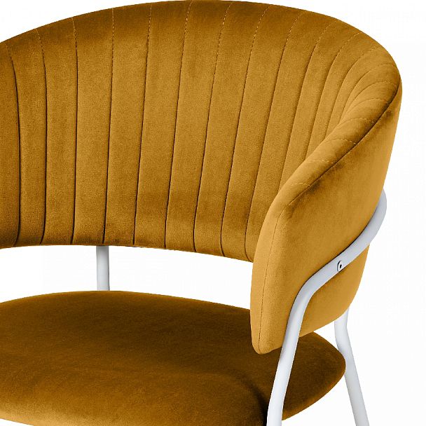 Комплект кухонных стульев Даксон горчичный велюр/белый, 3 шт. - Вид 6