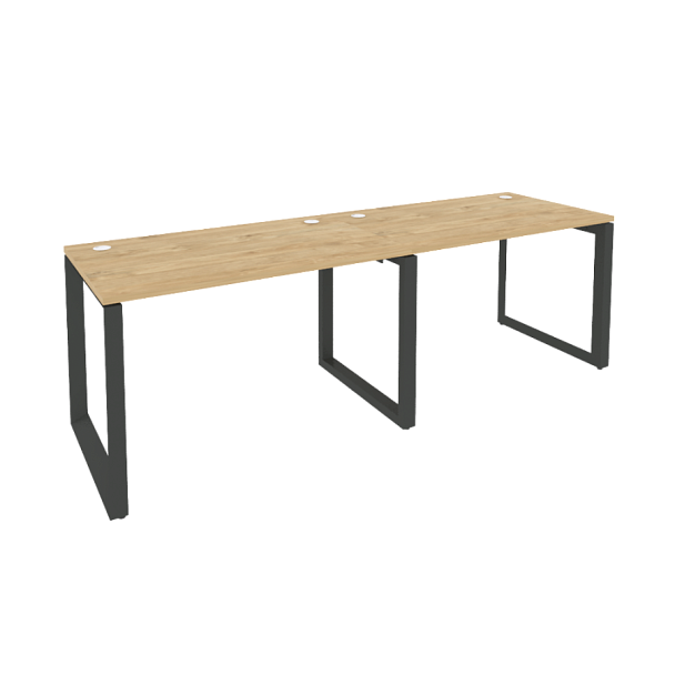 Onix Рабочая станция на О-образном м/к O.MO-RS-2.2.7 Тиквуд светлый/Антрацит металл 2360*720*750 - Вид 1