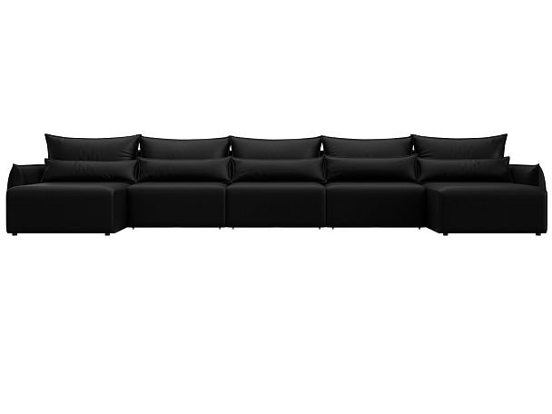 Диван П-образный Лига-051 НПБ МегаЛонг Экокожа черный - Вид 2