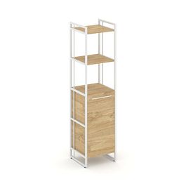 Rift Шкаф 4 ниши узкий RF.SU-44 (R) Тиквуд Светлый/Металл Белый 420*396*1648 - Фото предпросмотра