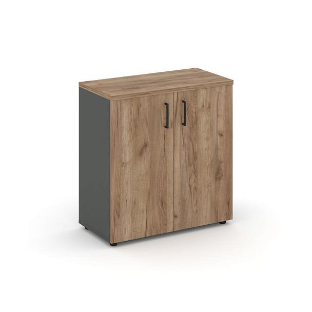 Style Project Шкаф низкий широкий SN.STS-301 Антрацит/Дуб Табак/Черный Ручки 796*400*833 - Вид 1