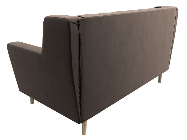 Прямой диван Брайтон 2 Люкс (полностью велюр коричневый) - Вид 6