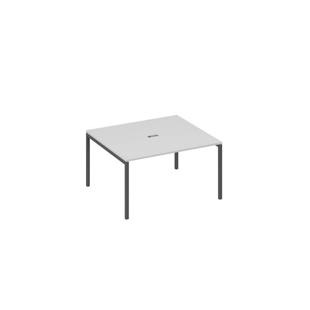 Стол переговорный 140 на металлокаркасе DUE A4 А4 Б2 132 БП серый / металлокаркас антрацит - Вид 1