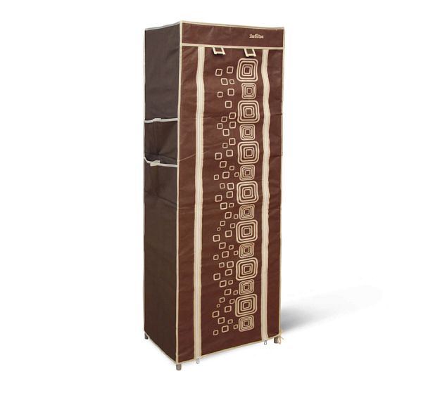 Стеллаж с чехлом Sheffilton SHT-SS15-P черный/коричнево-бежевый - Вид 1