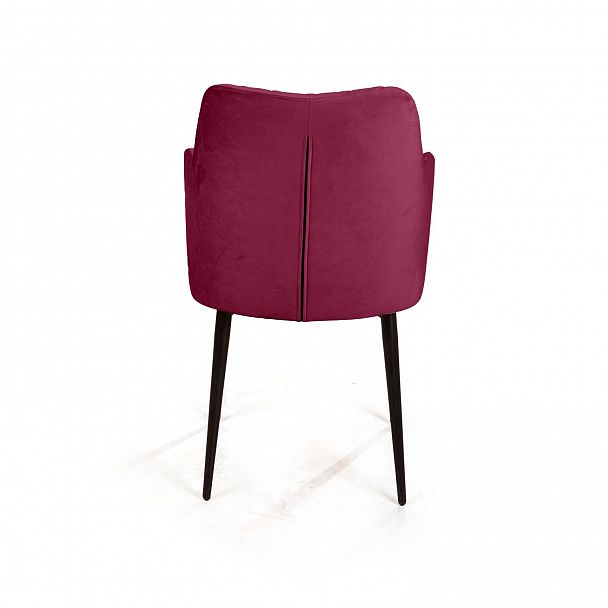 Стул с подлокотниками Hunt ромб, бархат красный 16 / чёрный конус - Вид 5