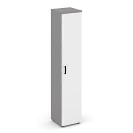 Стайл Проджект Шкаф высокий узкий универсальный (1 высокий фасад ЛДСП) SN.STU-108 Серый Пепел/Белый/ - Фото предпросмотра