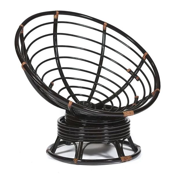 Кресло-качалка Папасан/Papasan (W 23/01 B) /с подушкой/Antique brown (античный черно-коричневый) - Вид 2