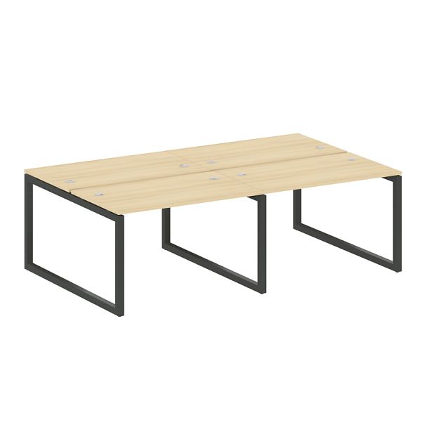 Metal System Quattro Р. ст. на 4 раб. места на О-образном м/к 50БО.СМ-4.2 Акация/Антрацит металл 2400*1475*750 - Вид 1