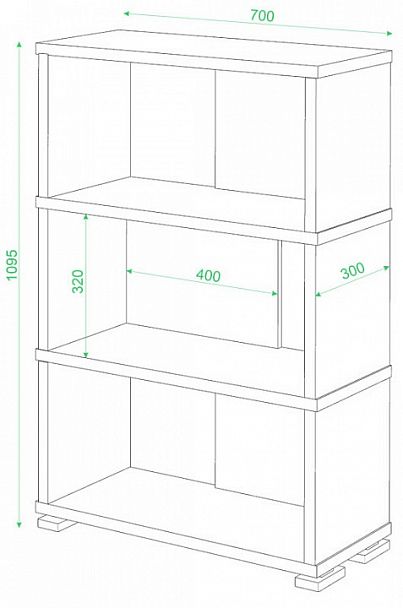 Стеллаж СБ-10/3 Белый/Шамони - Вид 2