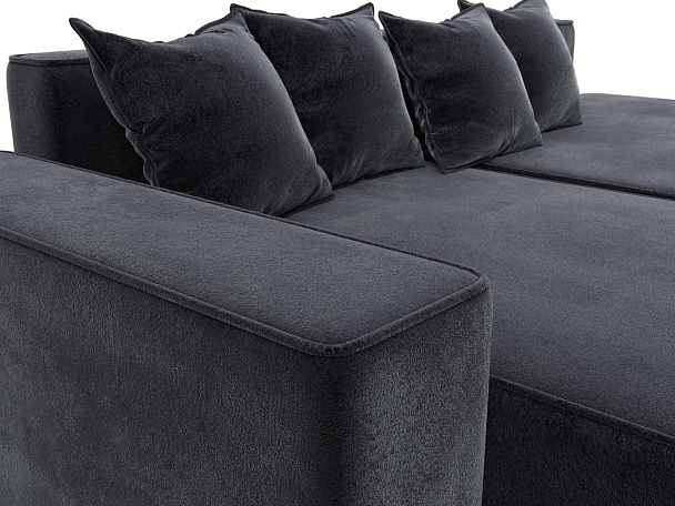 Диван угловой Лига-079 угол левый Велюр серый - Вид 4