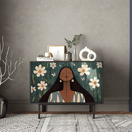 Комод с двумя дверками Emerson Индианка арт EM02/Art3 - Фото предпросмотра