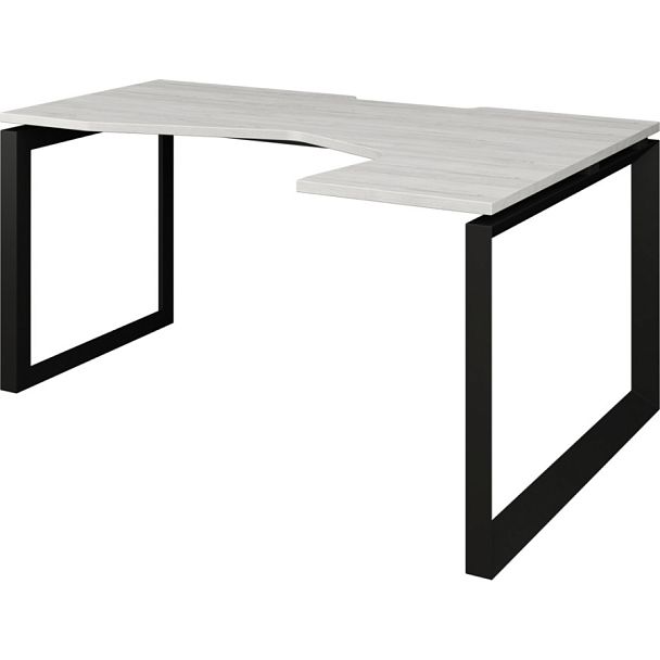 Стол эргономичный правый на металлокаркасе НТМП.О-060.ПР Сосна винтер/Антрацит 1600x1000x750 Аргентум-МП - Вид 1