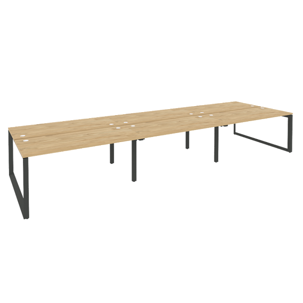 Onix Рабочая станция на О-образном м/к O.MO-D.RS-6.4.7 Тиквуд светлый/Антрацит металл 4740*1475*750 - Вид 1