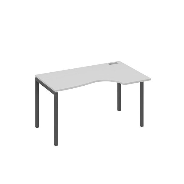 Стол эргономичный правый "Классика" на металлокаркасе DUE A4 А4 Б2 044 БП серый / металлокаркас антрацит - Вид 1