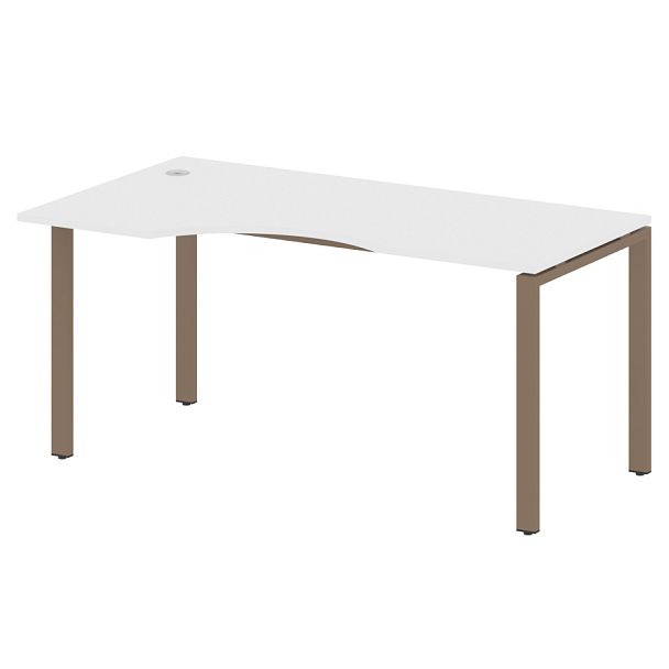 Metal System Стол криволинейный левый на П-образном м/к БП.СА-1 (L) Белый/Мокко металл 1600*900*750 - Вид 1