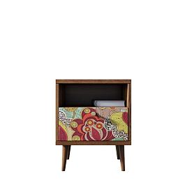 Тумбочка Berber с одним ящиком 6 принт арт BB06/Print_06, разноцветная - Фото предпросмотра