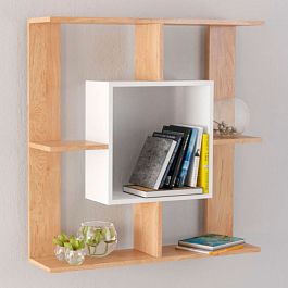 Полка навесная ПН-1 (850*850*180) гикори рокфорд/белый - Фото предпросмотра