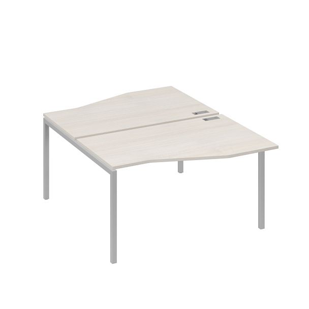 Рабочая станция каркас DUE столы (2х140) Техно A4 А4 Б2 190 БП дуб / металлокаркас серый - Вид 1