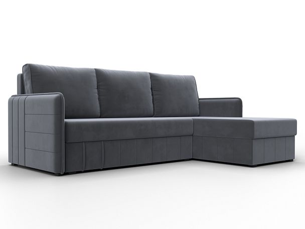 Диван угловой Слим угол универсальный Велюр серый - Вид 1