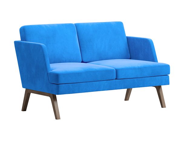Диван Everprof Marko двухместный Ткань Голубой Темное дерево - Вид 1