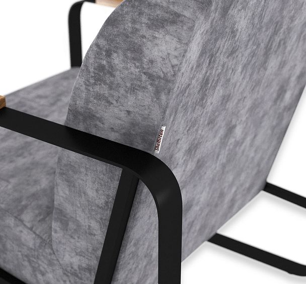 Кресло Sheffilton SHT-AMS1-1 дымный/черный муар/браш.корич. - Вид 10