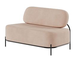 Jive Диван двухместный JVE-2 Velutto 65/Металл Черный 1250*720*770 - Фото предпросмотра