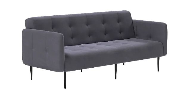 Monaco диван-кровать прямой с подлокотниками, трехместный, бархат серый 27 - Вид 2