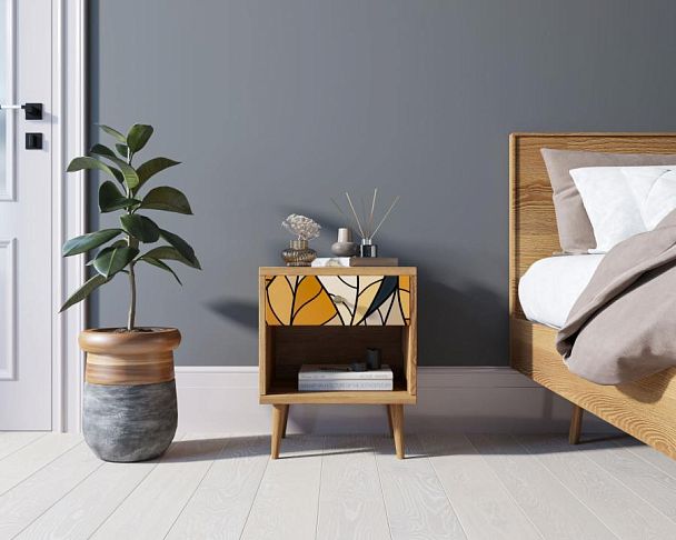 Тумбочка Berber с открытой полкой 08 принт арт BB33/Print_08, разноцветная - Вид 5