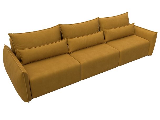 Диван прямой Лига-051 НПБ Лонг Велюр желтый - Вид 6