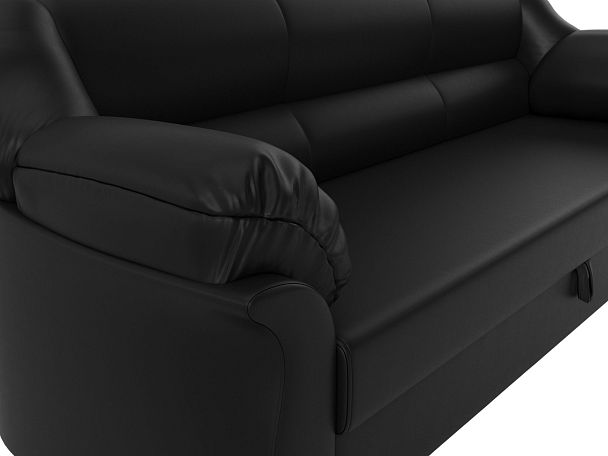 Диван прямой Карнелла (полностью экокожа черная) - Вид 4