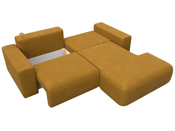Диван угловой Лига-036 НПБ Классик правый угол Велюр желтый - Вид 8