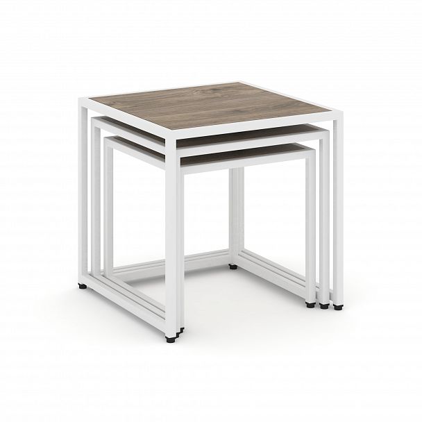 Стол журнальный "Loft" VR.L-SJK-40 Тиквуд Темный/Белый - Вид 2