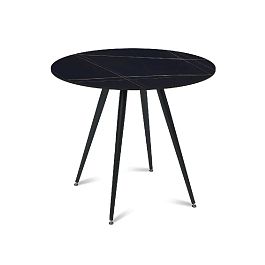 Стол круглый Nick 80, керамика матовая Black Gold - Фото предпросмотра