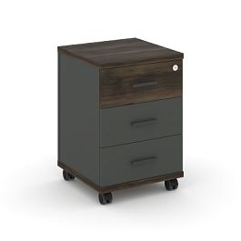 Concept Тумба мобильная 3 ящ. CN.TUM-003 A Дуб Мали/Антрацит/Металл Антрацит 420*420*615 - Фото предпросмотра