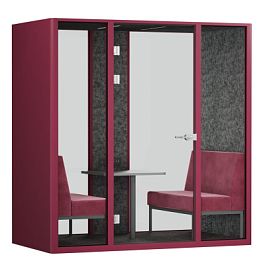 SoundCube RV QUATTRO з/с-стекло  SDC-2.2-GL Бордовый/Морская галька/Бордовый/Антрацит/Прозрачный/Серый 2200*1470*2278 - Фото предпросмотра