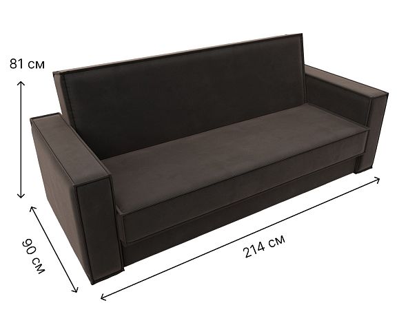 Диван-книжка Куба Велюр коричневый - Вид 8