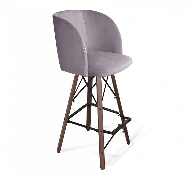 Стул барный Sheffilton SHT-ST33/S80 сиреневая орхидея/темный орех/черный - Вид 1