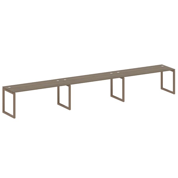 Metal System Quattro Р. ст. на 3 раб. места на О-образном м/к 50БО.СМ-3.5 Вяз/Мокко металл 5400*720*750 - Вид 1