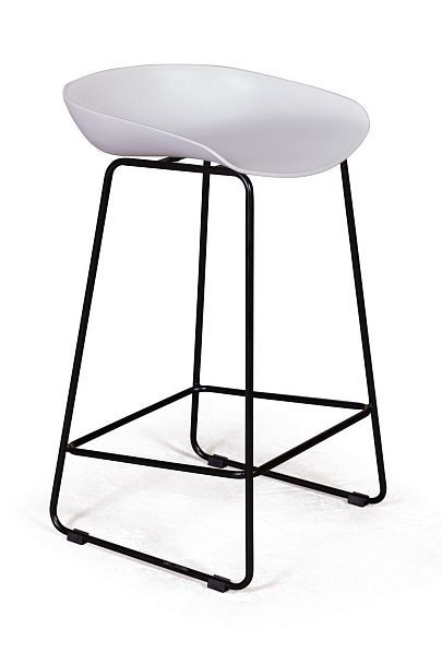 Стул полубарный Leo пластик белый - Вид 5