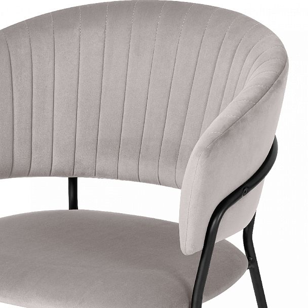 Комплект кухонных стульев Даксон светло-серый велюр/черный, 3 шт. - Вид 6